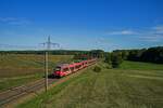 �blicherweise ist die Regionalbahn-Linie 22 mit einem einzelnen Talent-Triebwagen unterwegs, meistens einem F�nfteiler. Am 24.09.25 war ein Umlauf mit einer Doppeltraktion aus 442 317 und 442 127 unterwegs, was auf den meisten Fahrten wohl etwas �berdimensioniert gewesen sein d�rfte.